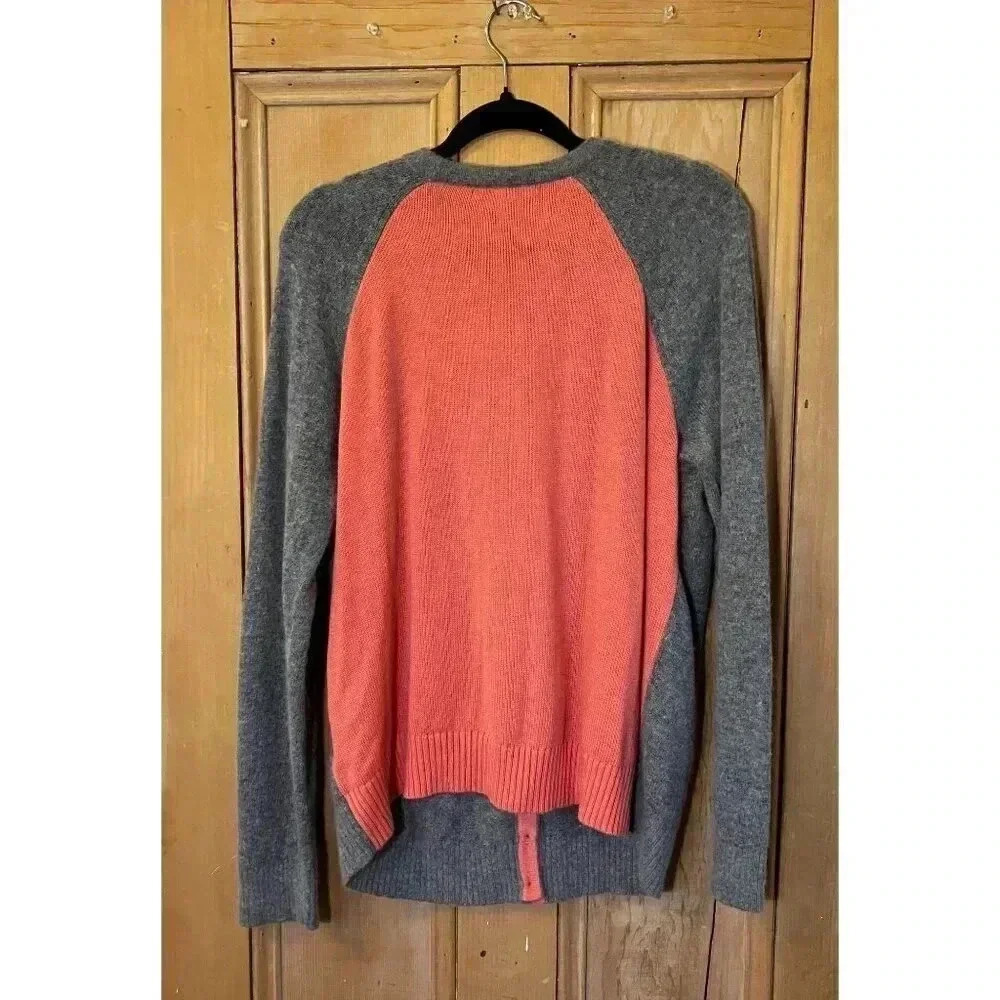 GAP Womens Angora Rabbit Hair Button Up Cardigan Sweater XL Gray Pink SP EXC - Picture 10 of 12